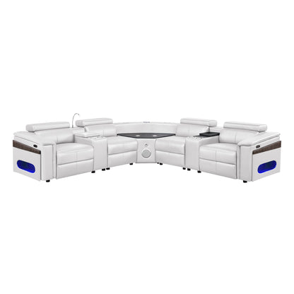 Nova - Sectional With Bluetooth Speaker, LED And Lifting Wine Cabinet