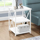 3 Tier Accent Table, Side Marble Look Contemporary & Modern