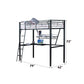 Senon - Twin Loft Bed With Desk - Black / Silver