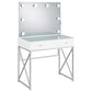 Hamlin - Makeup Vanity Table With Lighted Mirror And Padded Stool - White
