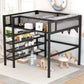 Loft Bed With 4 Tier Shelves And Storage