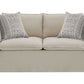 Upendo - Pattern Linen Loveseat With 2 Toss Pillows - Beige