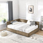 Storage Upholstered Tufted Bed Frame With Backrest And Armrests