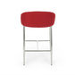 Loyath - Set of 2 - 26" Red Upholstered Counter Stools with Chrome Base