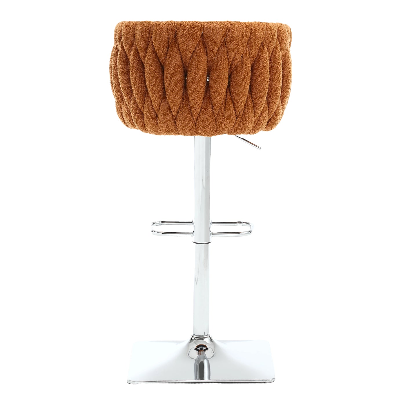 Bellavue Luxe - Set of 2 - 26" Swivel Counter Stools with Orange Boucle Upholstery and 360° Rotation