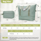 6 Piece Lightweight Hardshell Luggage Set With Double Spinner Wheels, Password Lock
