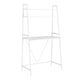 Computer Desk For Home Office, Laptop, Leaning, Storage Shelves, Contemporary & Modern - White