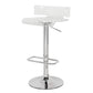 Meldrum- Set of 2 - 20" Clear & Chrome Adjustable Swivel Bar Stools, Modern Acrylic Seat with Low Backrest and 360° Swivel for Bar and Counter Heights