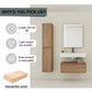 Modern Wall Mounted 30 Inch Bathroom Vanity With Resin Sink And 2 Side Cabinet - Imitative Oak