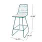 Nox - Set of 2 - 26" Beige Cushioned Wire Counter Stools with Iron Frame