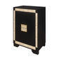 Lively - Nightstand With Glitter Detail And Thick Bar Handle Hardware - Black