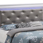 Bed With LED Light Accents Headboard