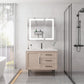 36" X 30" Medicine Cabinet With LED Vanity Mirror, Anti-Fog Recessed Or Surface Mount Bathroom Double Door Large Storage 3000K~6000K Bright Lighted Aluminum Storage Cabinet With Touch Switch - Silver