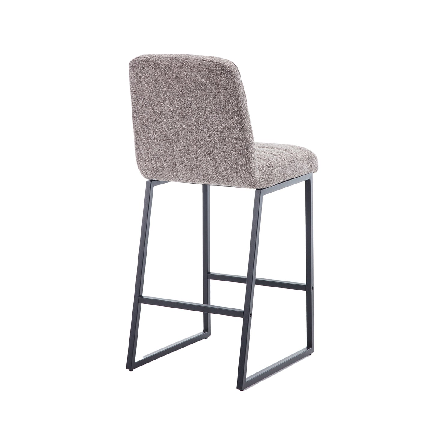 Porter - Set of 2 - 24" Coffee Linen Bar Stools with Footrest - Modern Upholstered Kitchen Chairs