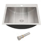 21 X 17" Drop In Bathroom Sink With Pop Up Drain, Stainless Steel Su304, Durable & Rust Resistant, Easy Installation - Brushed Nickel