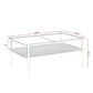 Rectangle Coffee Table With Tempered Glass Top And Legs, Modern Table For Living Room