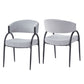 Modern Upholstered Dining Chairs With Metal Legs - Gray