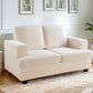 Modern Loveseat, Comfortable 2 Seater Couch With Deep Seating, Loose Back Cushions, Wide Arms