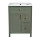 Elegant Bathroom Vanity With Ceramic Sink, Soft Close Doors And Drawers, Double Storage Racks
