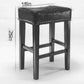 Evora - Set of 2 - 26" Gray Backless Faux Leather Counter Stools for Kitchen Island