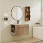 Modern Wall Mounted Bathroom Vanity With Sink And Storage Rack Soft Close Doors - Imitative Oak