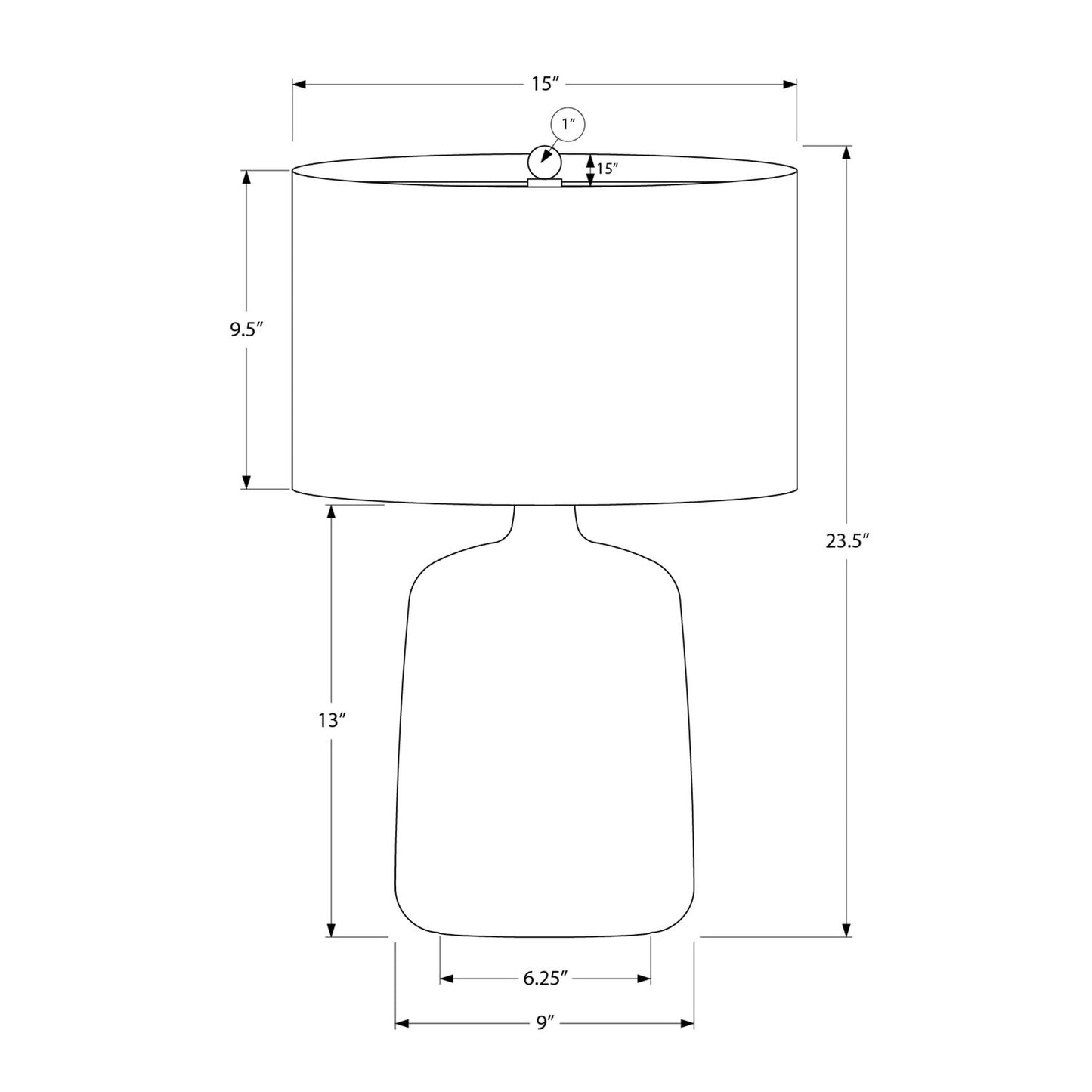 Lighting, Table Lamp Contemporary - Black