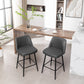 Harvaloni - Set of 2 - 26" Swivel Counter Stools with Grey Upholstered Seat and Metal Legs