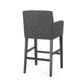 Eska - Set of 2 - 30" Charcoal Gray Upholstered Counter Stools with Sleek Design