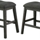 Briarcrest - Set of 2 - 26" Gray Wood Counter Height Bar Stools with High Back and Foam Cushion