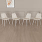Modern Kitchen Dining Chairs (Set of 4) With Linen Padding And Sturdy Metal Legs - Beige