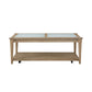Frosted Glass Top Cocktail Table With Casters - Sand