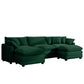 Modern Modular Cushion Sofa With Ottoman, Low Back, Deep Seating Sofa Set