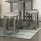 Davenport - Set of 2 - 25" Light Gray Foam Cushioned Counter Height Stools with Industrial Design