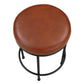 Michal - Set of 2 - 25" Backless Counter Stools with Caramel Faux Leather Seat