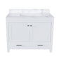 43" Bathroom Vanity With Artificial Marble Carrara Top Set, Multi Functional Cabinet With Doors And Drawer - White
