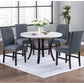 5 Piece Dining Set Chairs, Table With Lower Shelf - Black / Dark Gray / White