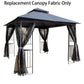 Patio Double Roof Gazebo Replacement Canopy Top Fabric