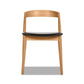 Raven - Stacking Sculpted Oak Dining Chair - Warm Natural Brown / Black