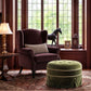 Maribel - Round Accent Ottoman - Olive Green