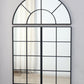 Large Arched Wall Mirror With 3 Separate Sections - Black