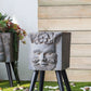Greek God Statue Planter With Legs - Gray