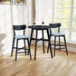 Havenvale - Set of 2 - 29" Black Swivel Wood Bar Stools with High Back - Modern Counter Height Chairs for Kitchen, Pub, Living Room