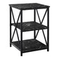 3 Tier Accent Table, Side Marble Look Contemporary & Modern