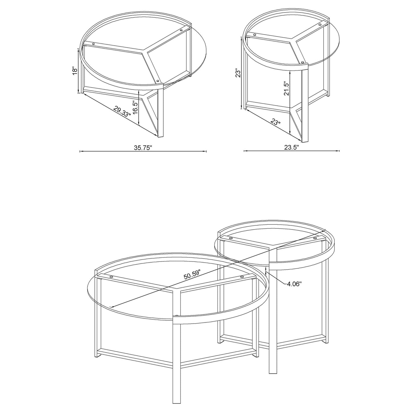 Kaylie - 2 Piece Nesting Coffee Table Set