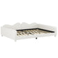 Upholstered Daybed, Sherpa Fabric Sofabed With Cloud-Shaped Backrest