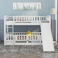 Low Bunk Bed With Slide, Fence And Ladder