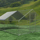 Large Metal Chicken Coop, Walk In Poultry Cage Hen Run House Rabbits Habitat Cage Spire Shaped Coop With Waterproof And Anti Ultraviolet Cover