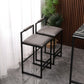 Sumner - Set of 2 - 16.54" Modern Counter Height Bar Stools with Armless Design, Gray PU Upholstered Seats & Black Metal Legs