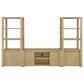Susac - 3 Piece Entertainment Center With TV Stand And Media Towers - Light Oak