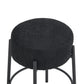 Helvett- Set of 2 -24"  Set Black Upholstered Round Bar Stools with High Resilience Foam-Tall Modern Dining Chairs for Kitchens & Bars